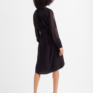 CLUB MONACO  Shirttail Belted Black Dress size SMALL